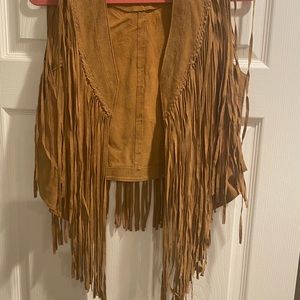 Forever21 Suede Fringe Vest